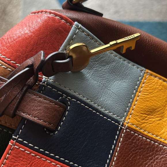 Multicolor patchwork fossil handbag - Picture 6 of 9